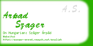 arpad szager business card
